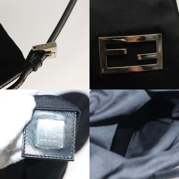 FENDI Shoulder Bag Nylon Black Silver - Picture 11 of 13